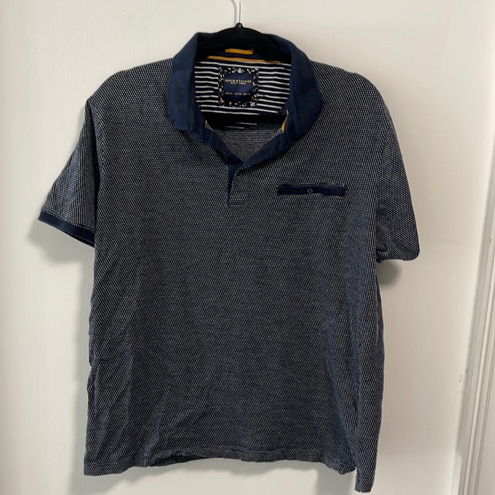 Men’s Denim and Flower Spotted Polo